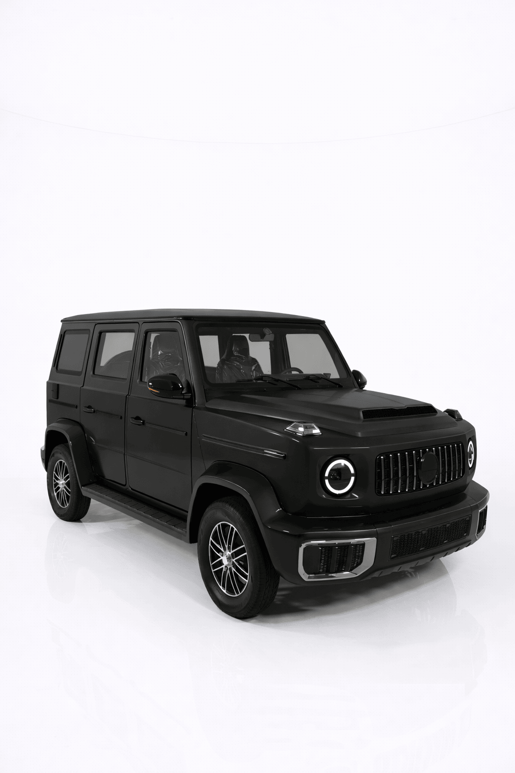 Чёрный мини Гелик — компактный электромобиль в стиле G-Class